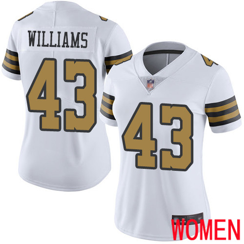 New Orleans Saints Limited White Women Marcus Williams Jersey NFL Football #43 Rush Vapor Untouchable Jersey